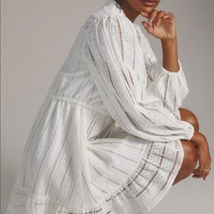 Anthropologie white mini dress